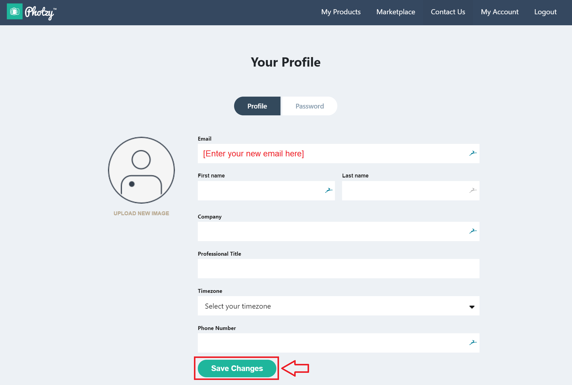 How do I change my email address? – Photzy